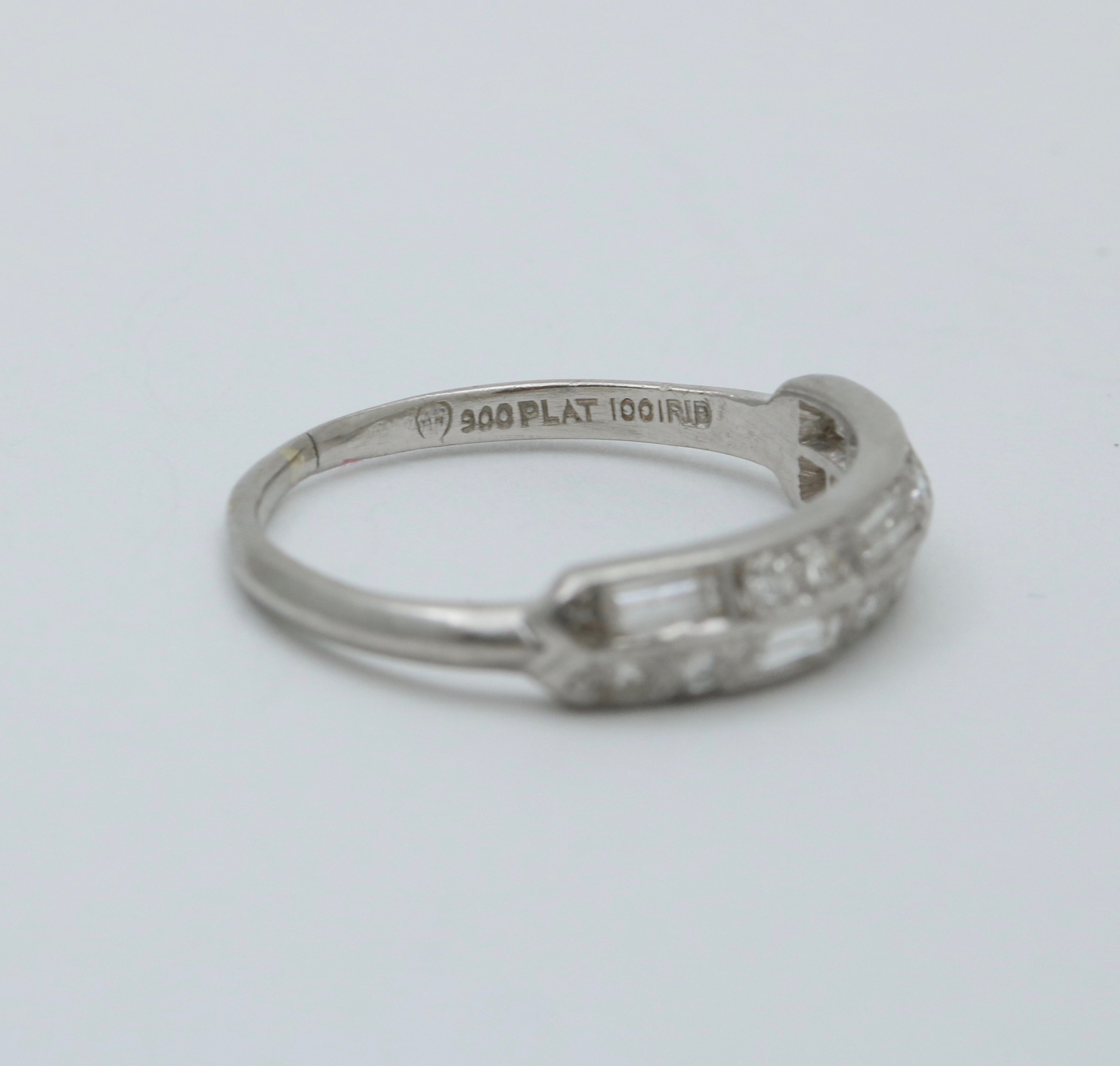 Antique Art Deco Platinum Diamond Band