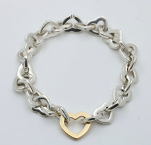 Load image into Gallery viewer, Tiffany &amp; Co 18K Yellow Gold &amp; Silver Open Heart Bracelet
