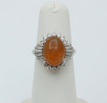 Load image into Gallery viewer, Vintage Platinum Fire Opal Diamond Ring, Statement Ring
