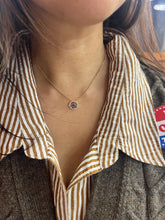 Load image into Gallery viewer, Vintage 14K White Gold Sapphire &amp; Diamond “ Peace“ Charm
