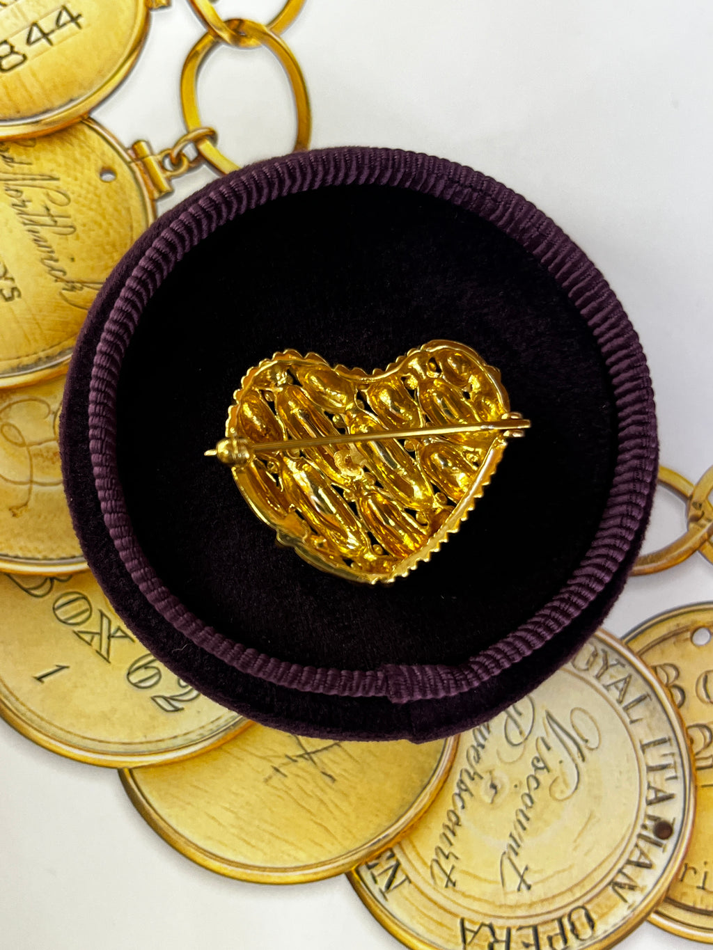 Tiffany & Co 18K Yellow Gold Woven Heart Brooch