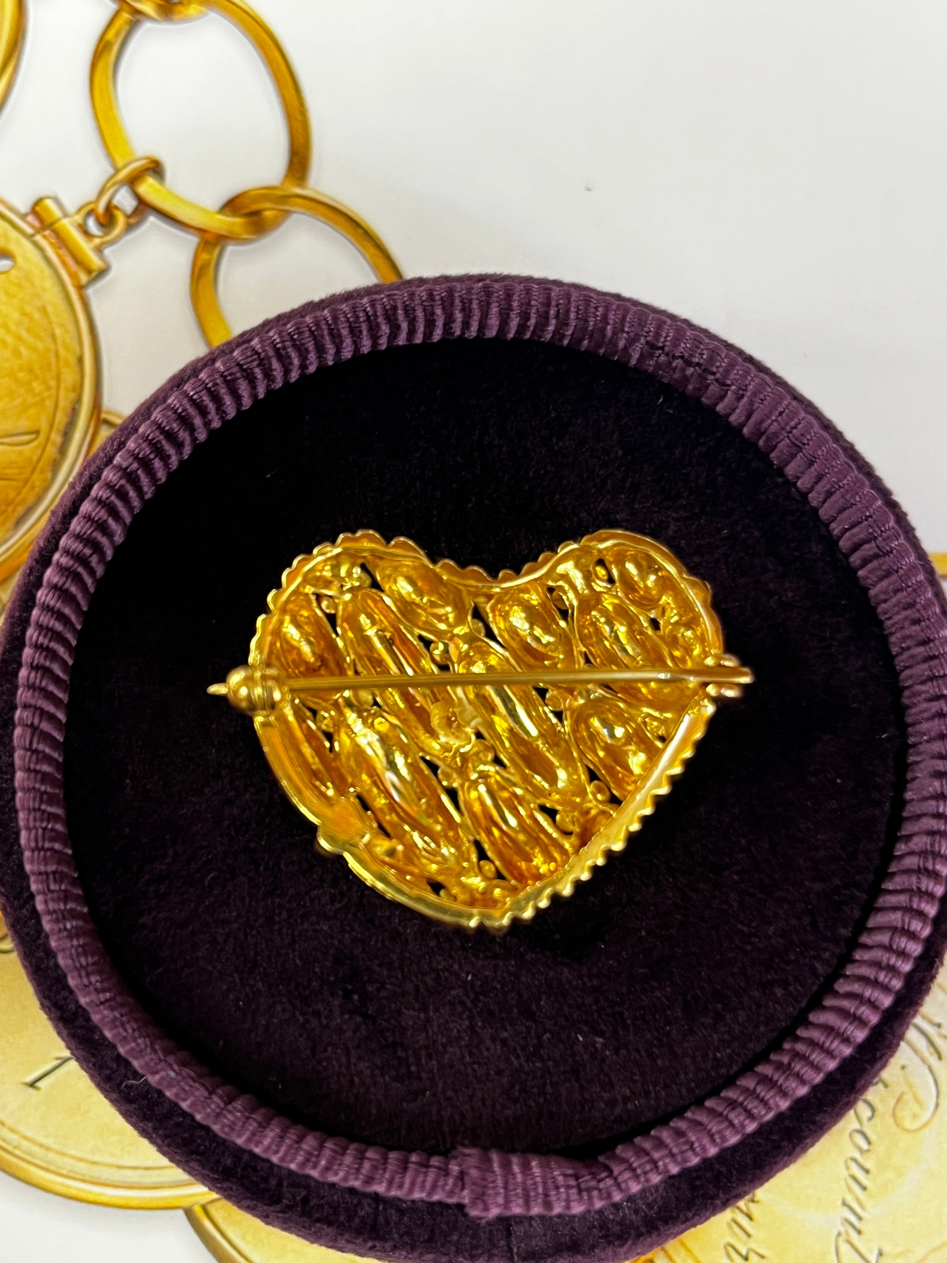 Tiffany & Co 18K Yellow Gold Woven Heart Brooch