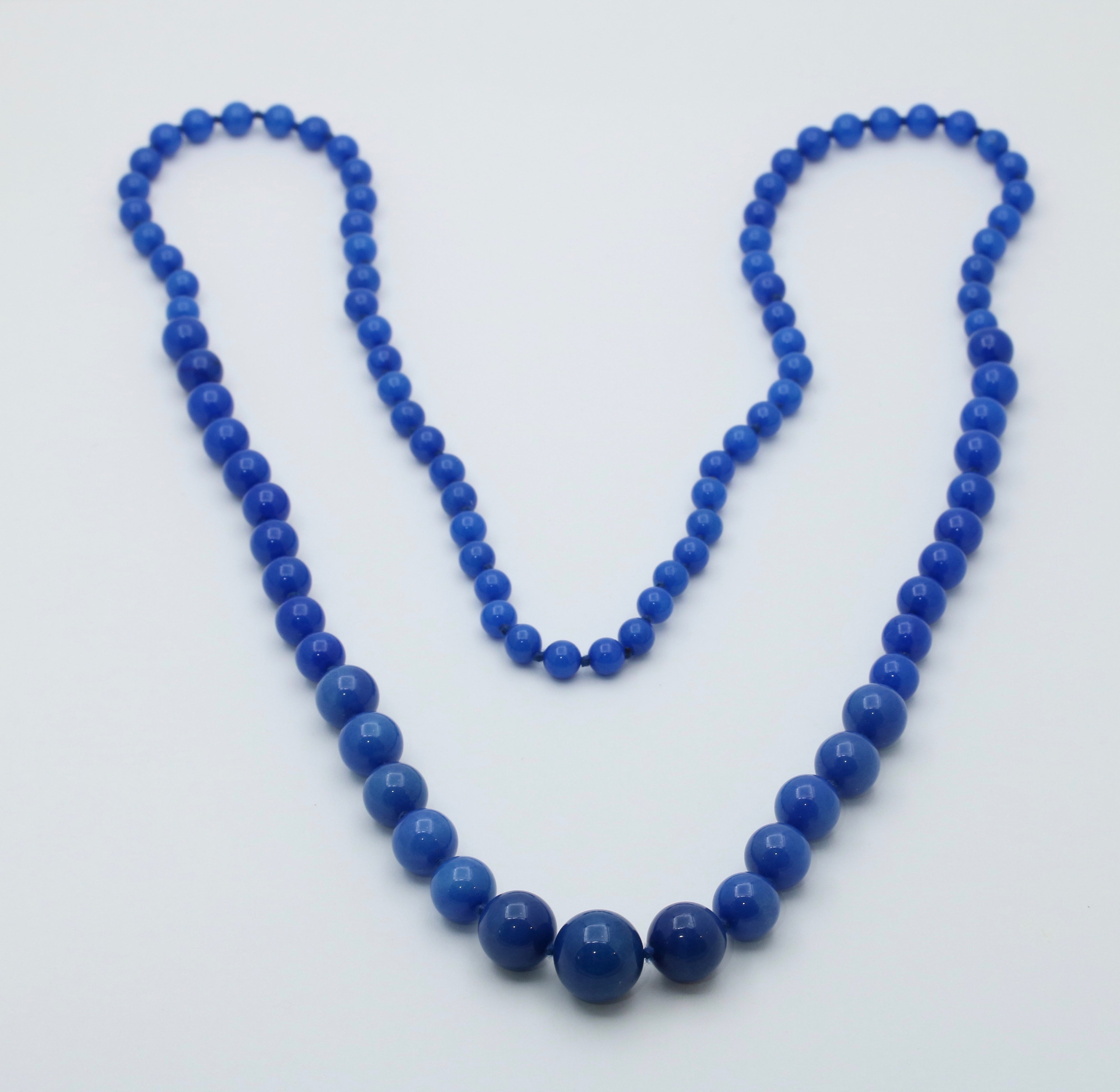 Vintage Beaded Blue Jasper Sphere Necklace