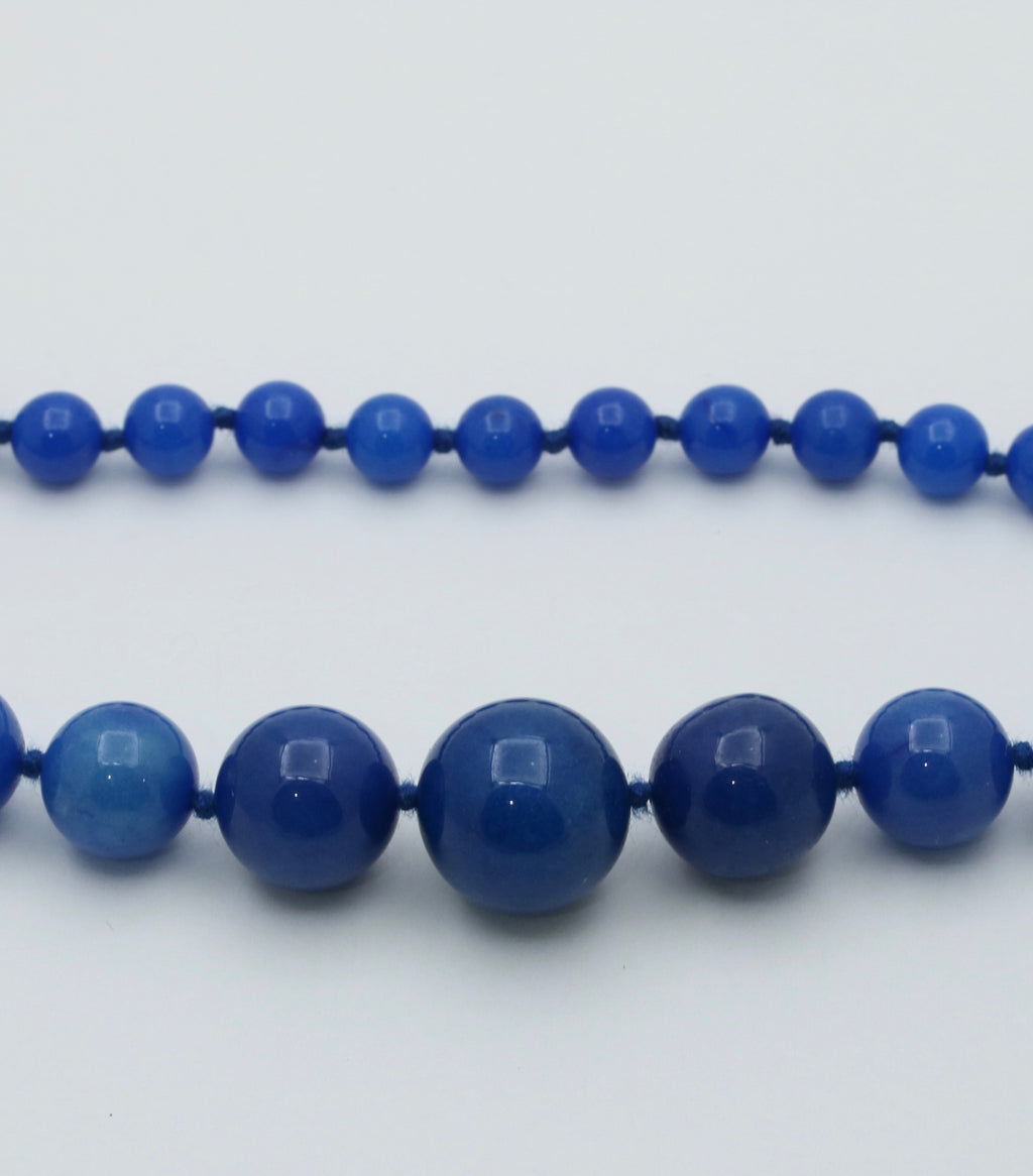 Vintage Beaded Blue Jasper Sphere Necklace