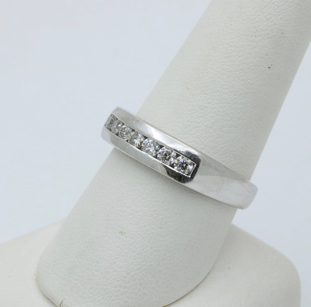 Vintage Platinum Seven Diamonds Band