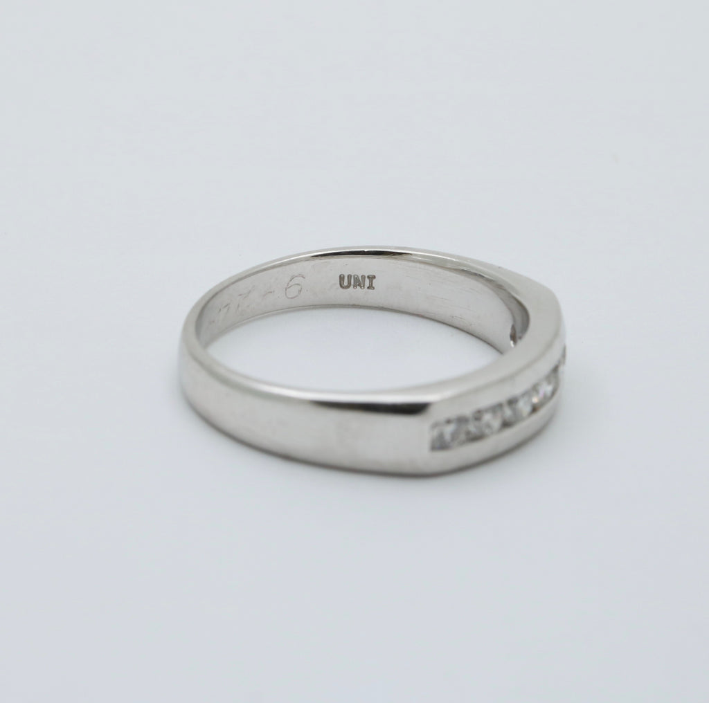 Vintage Platinum Seven Diamonds Band