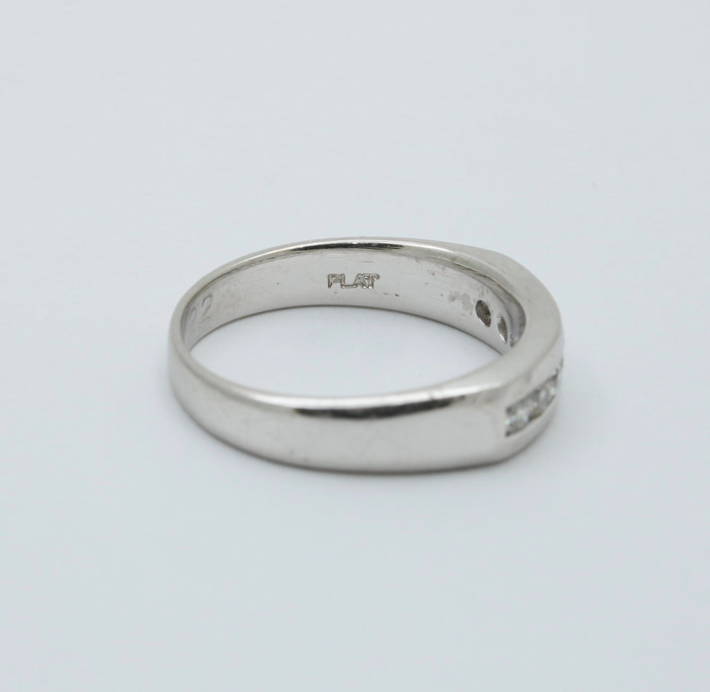 Vintage Platinum Seven Diamonds Band