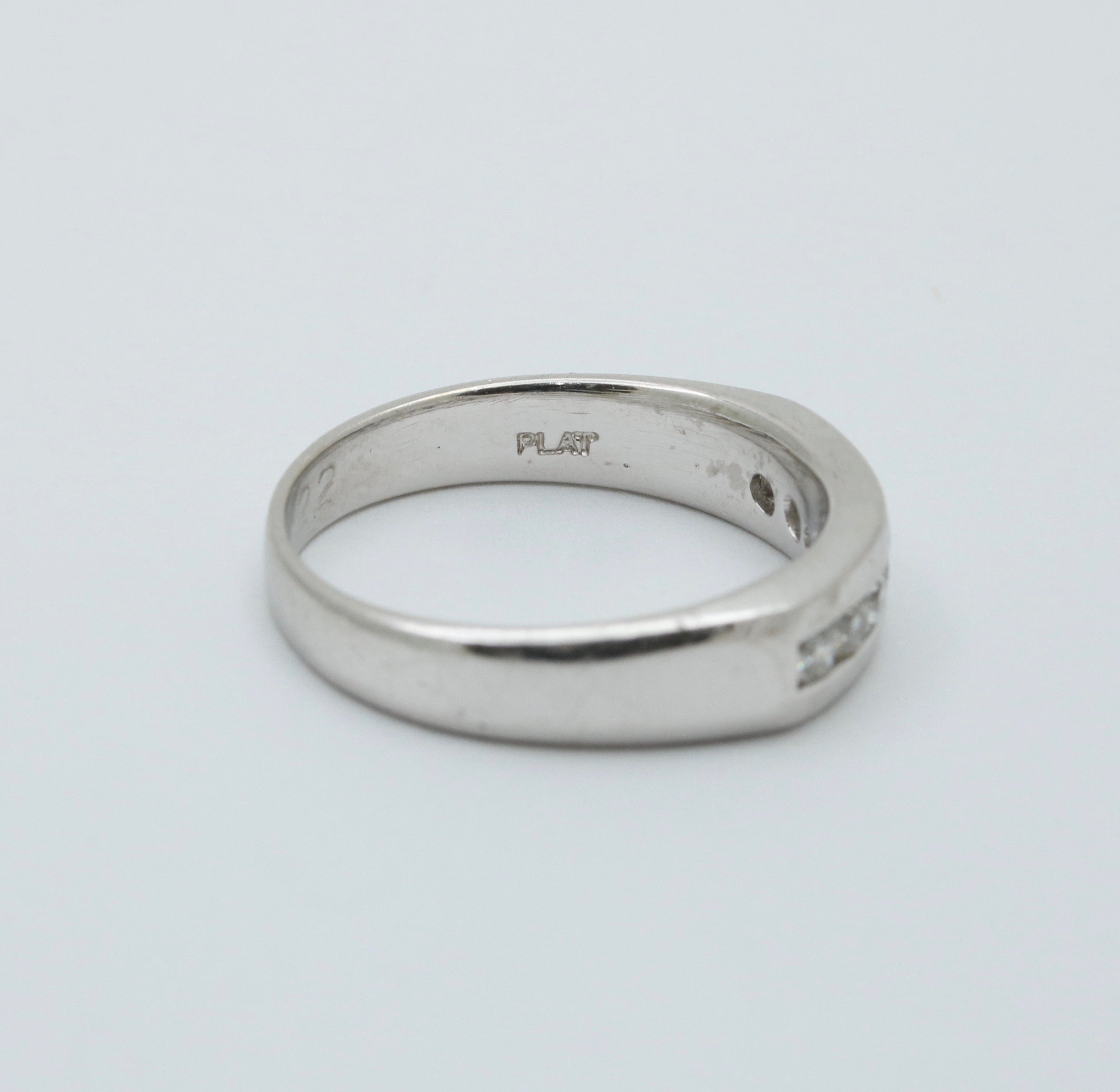 Vintage Platinum Seven Diamonds Band