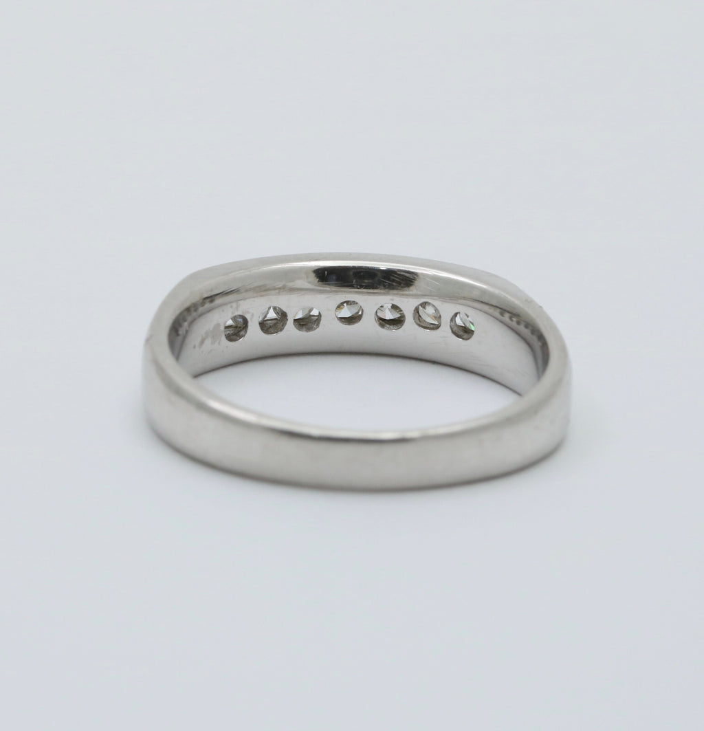 Vintage Platinum Seven Diamonds Band