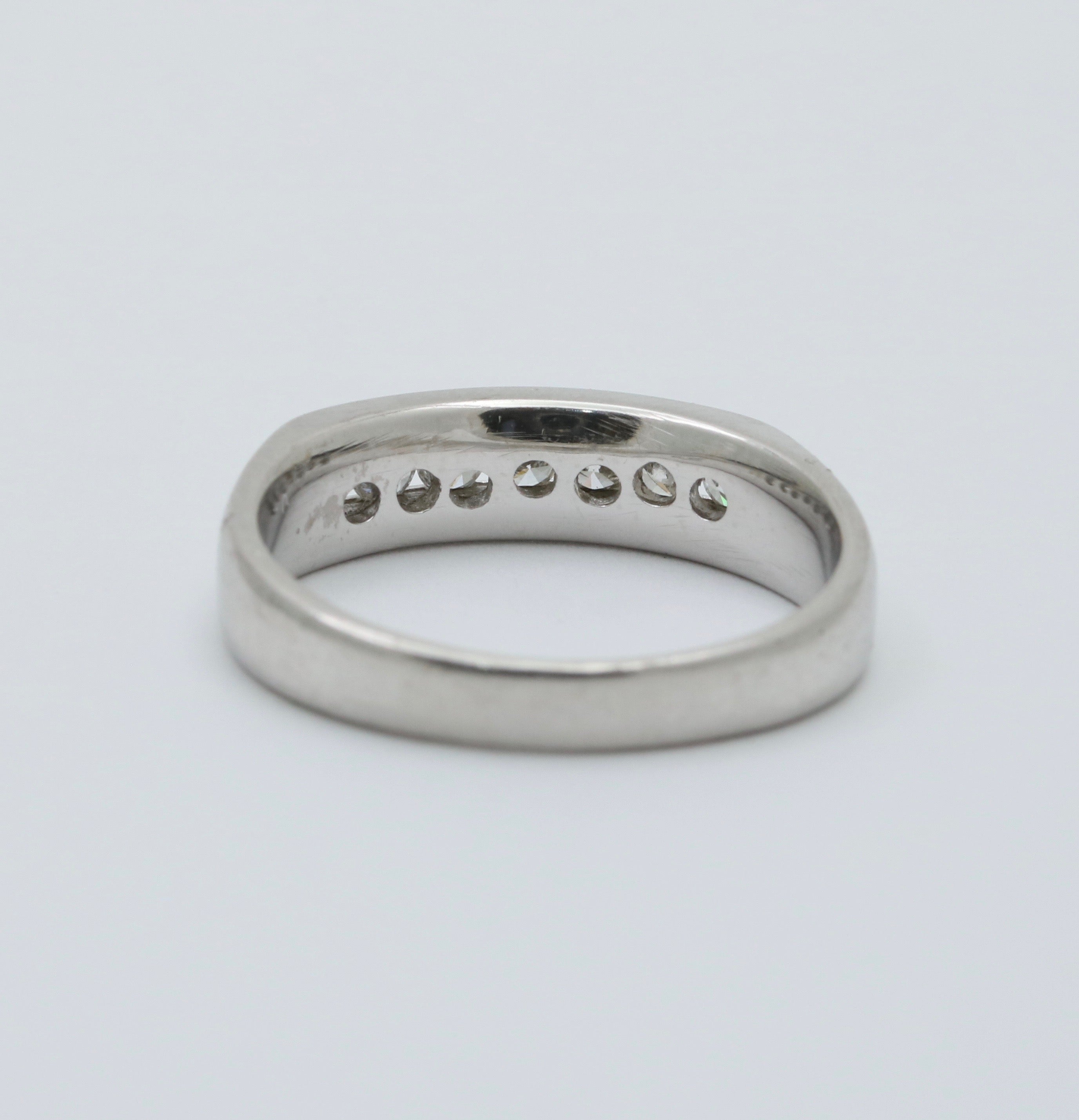 Vintage Platinum Seven Diamonds Band