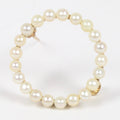 Vintage 14K Yellow Gold Seed Pearl Eternal Circle Pendant Pin