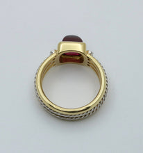 Load image into Gallery viewer, Vintage 18K Two Tone Rhodolite Garnet and Diamond Ring
