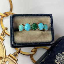 Load image into Gallery viewer, Vintage 14K Yellow Gold  Turquoise 5 stones ring
