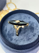 Load image into Gallery viewer, Vintage Onyx Marquise 14K Yellow Gold Ring
