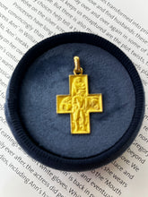 Load image into Gallery viewer, Vintage 18K Yellow Gold Mary &amp; Jesus Cross Charm Pendant
