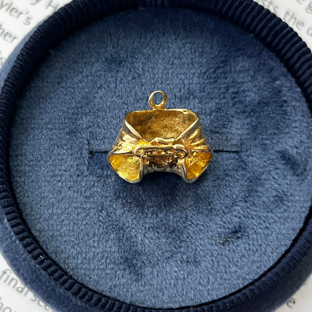Vintage 14K Yellow Gold Diaper Charm Pendant