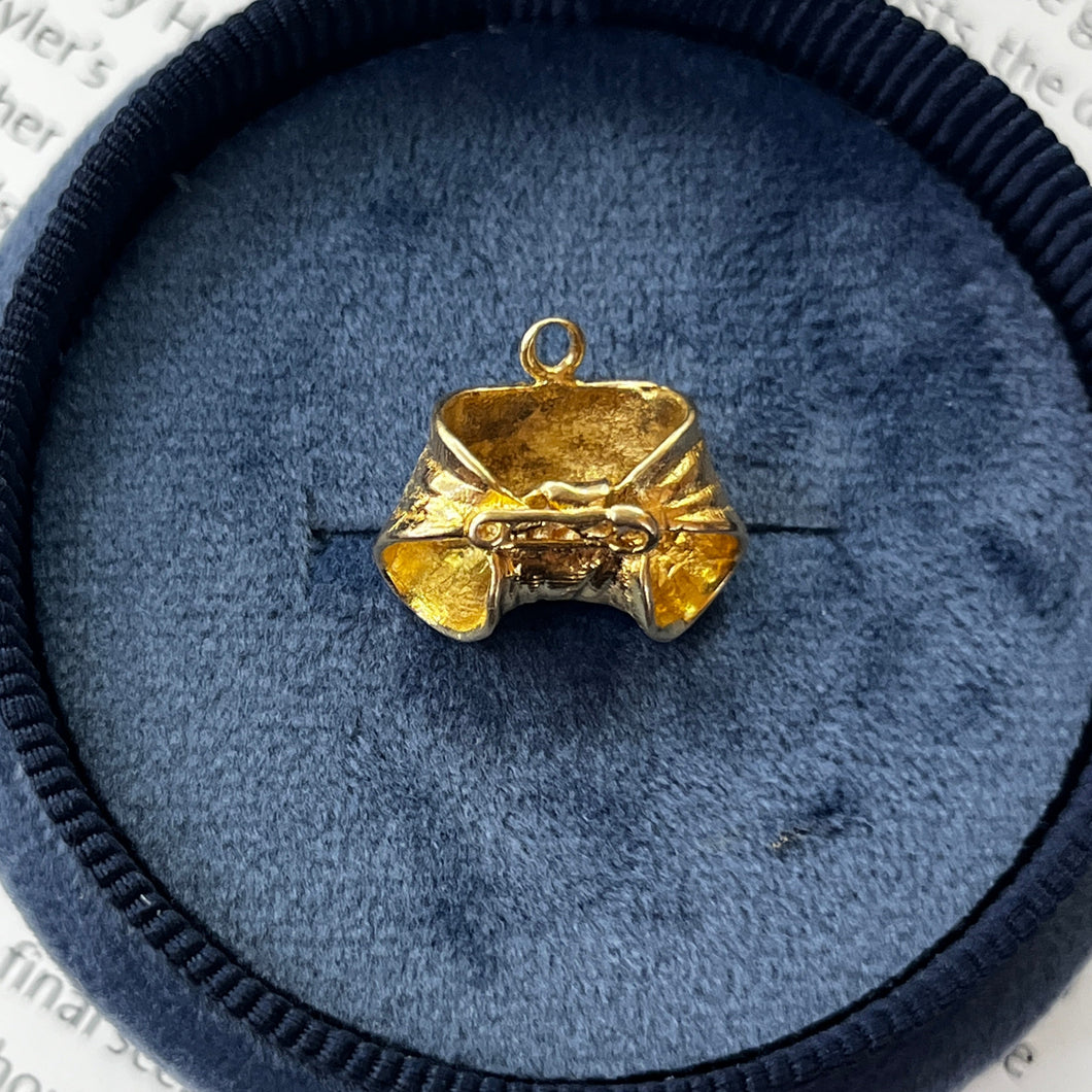 Vintage 14K Yellow Gold Diaper Charm Pendant