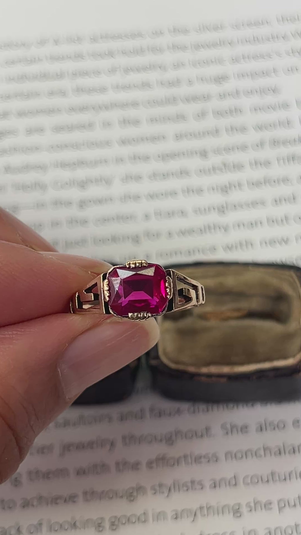 Antique Red Stone In 10K Rose Gold Ring