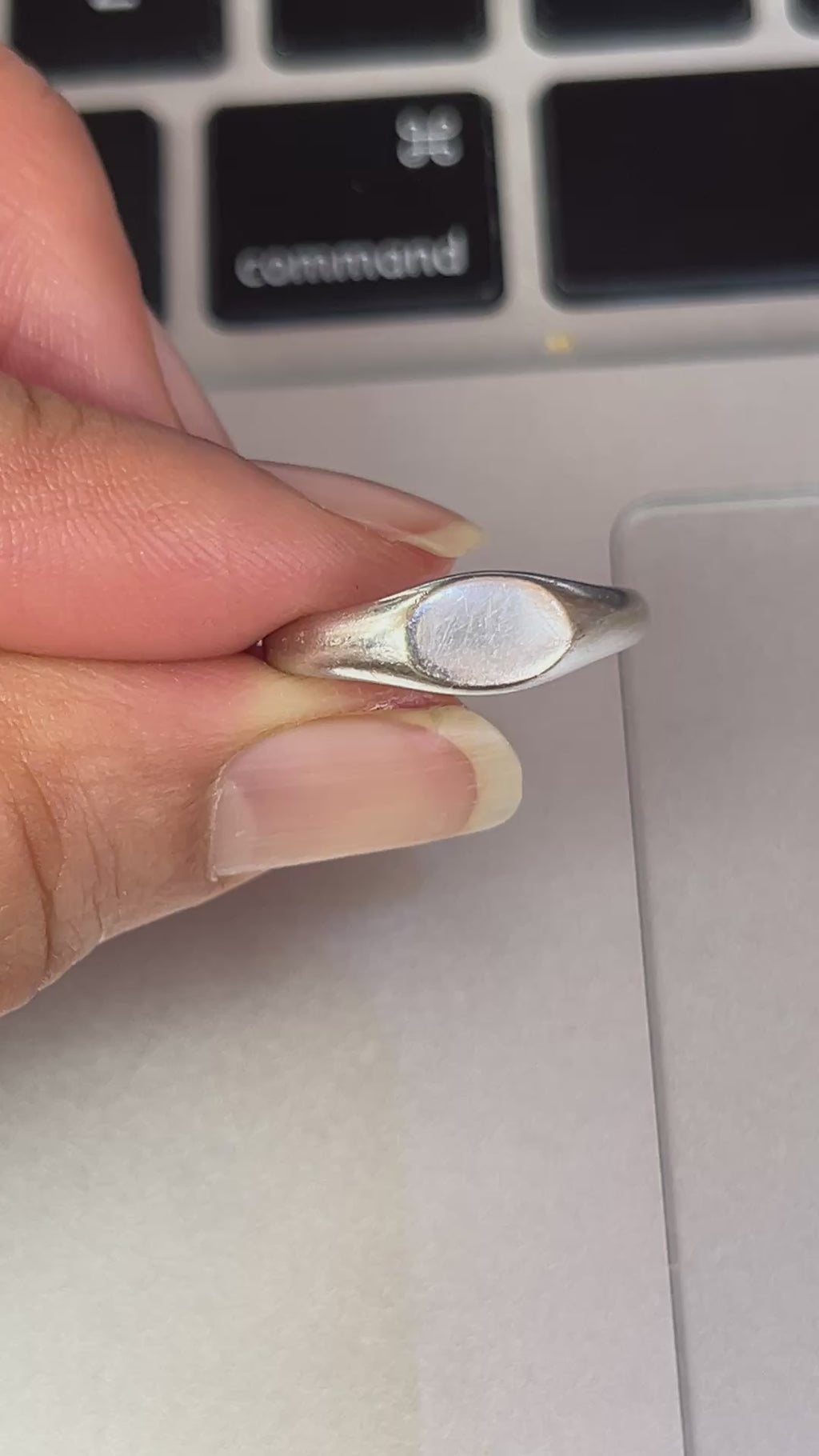 Tiffany & Co 18K White Gold Signet Band