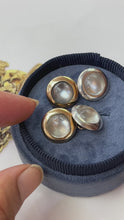 Load and play video in Gallery viewer, Vintage 18K White &amp; Yellow Gold Moonstone Cufflinks
