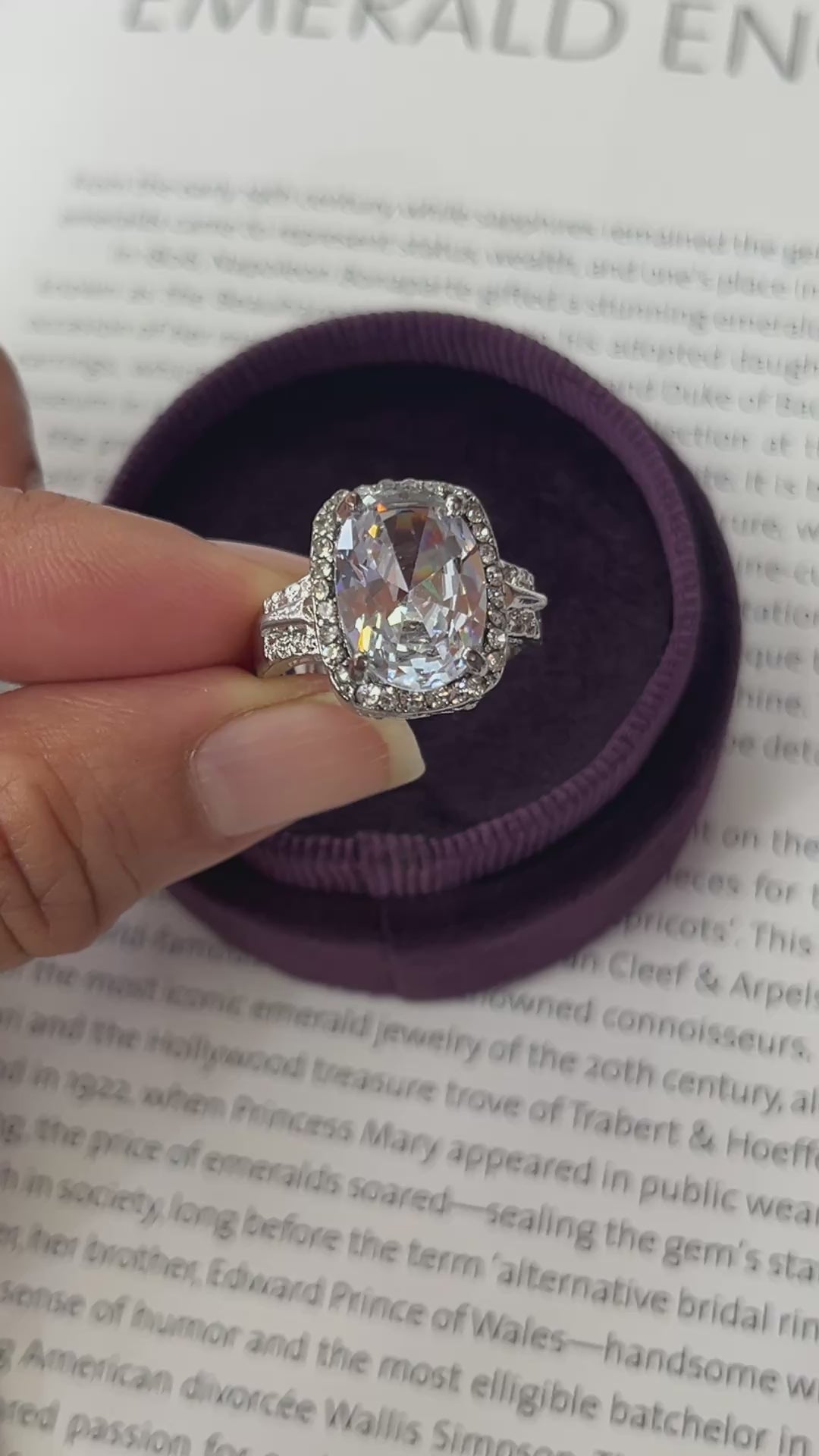 Vintage Sterling Silver Cubic Zirconia Statement Ring