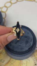 Load and play video in Gallery viewer, Vintage Onyx Marquise 14K Yellow Gold Ring
