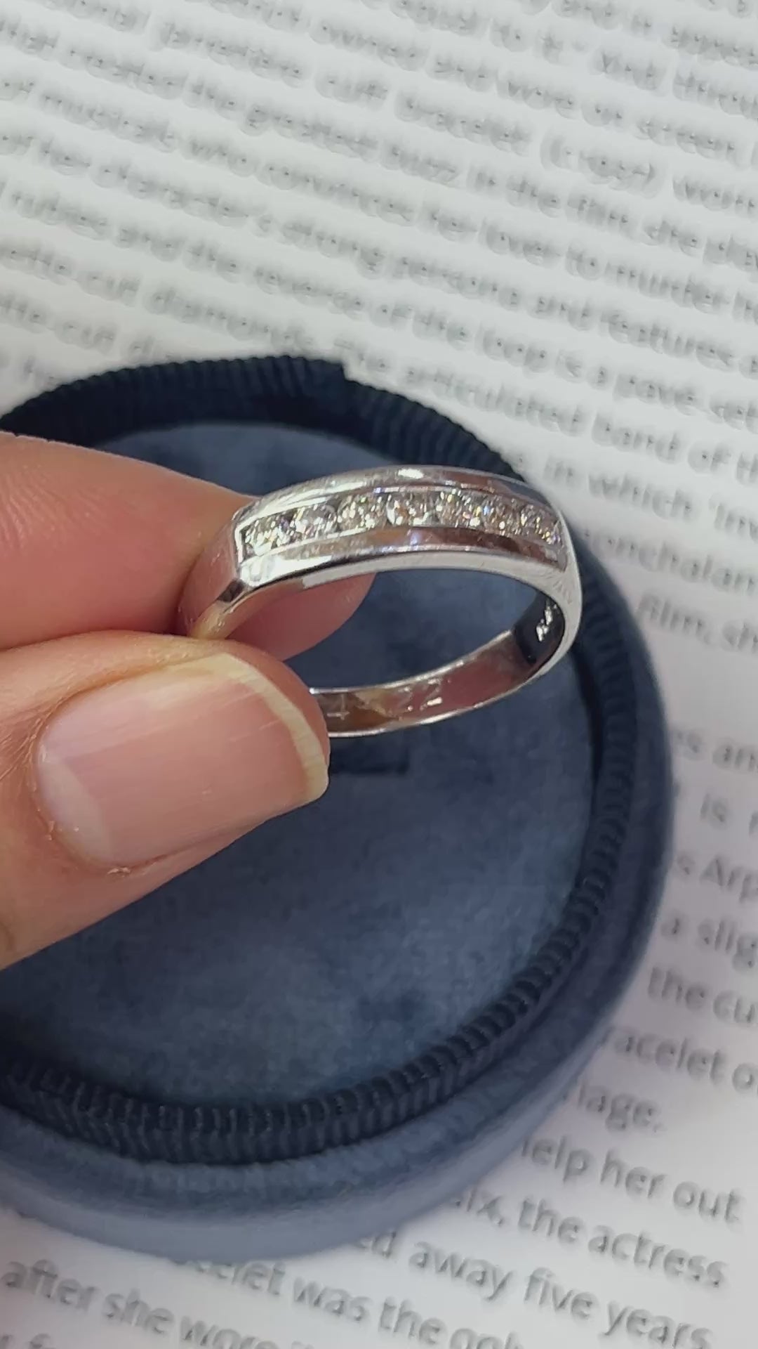 Vintage Platinum Seven Diamonds Band