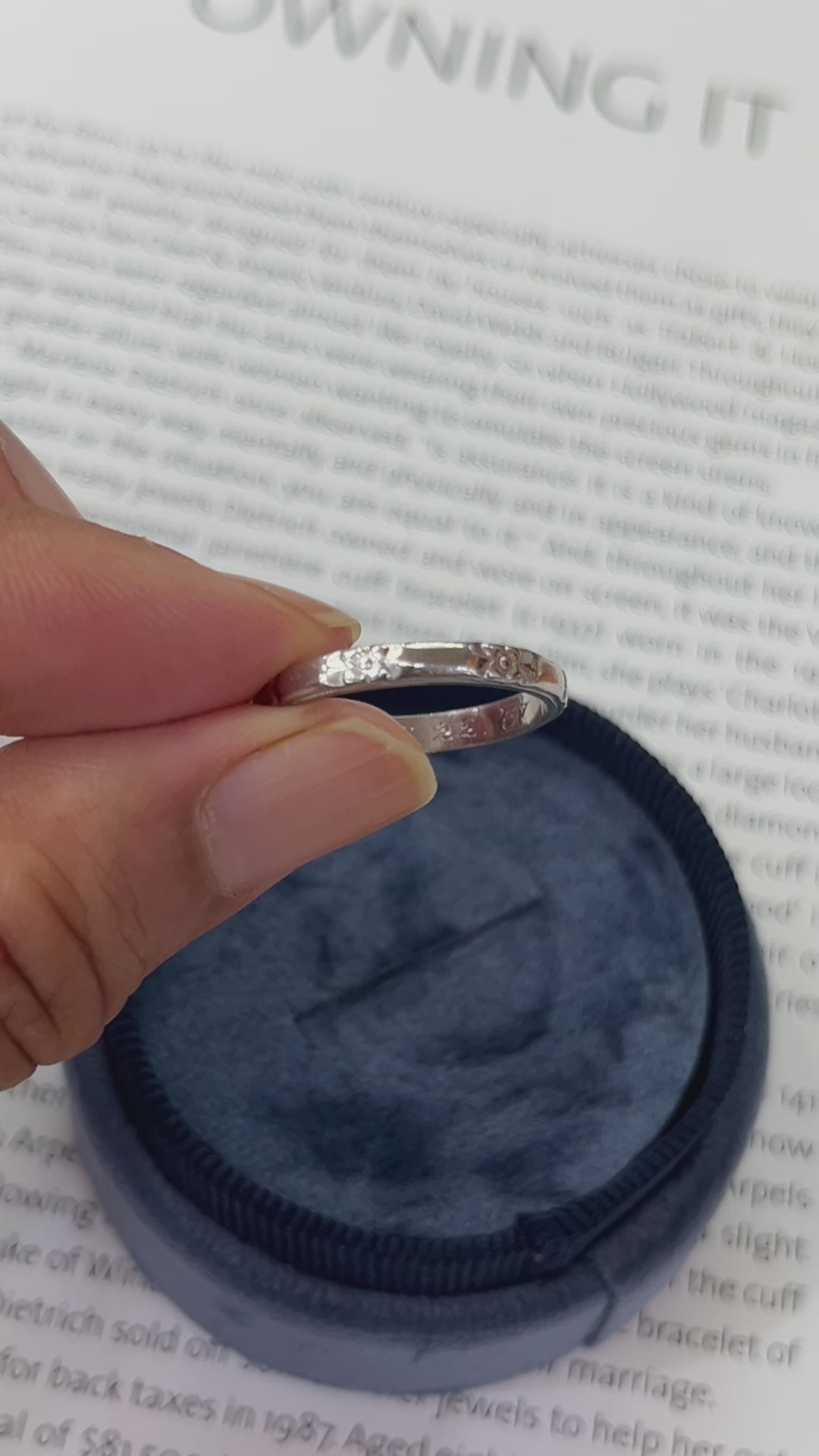 Vintage Orange Blossom Flower Platinum Wedding Band