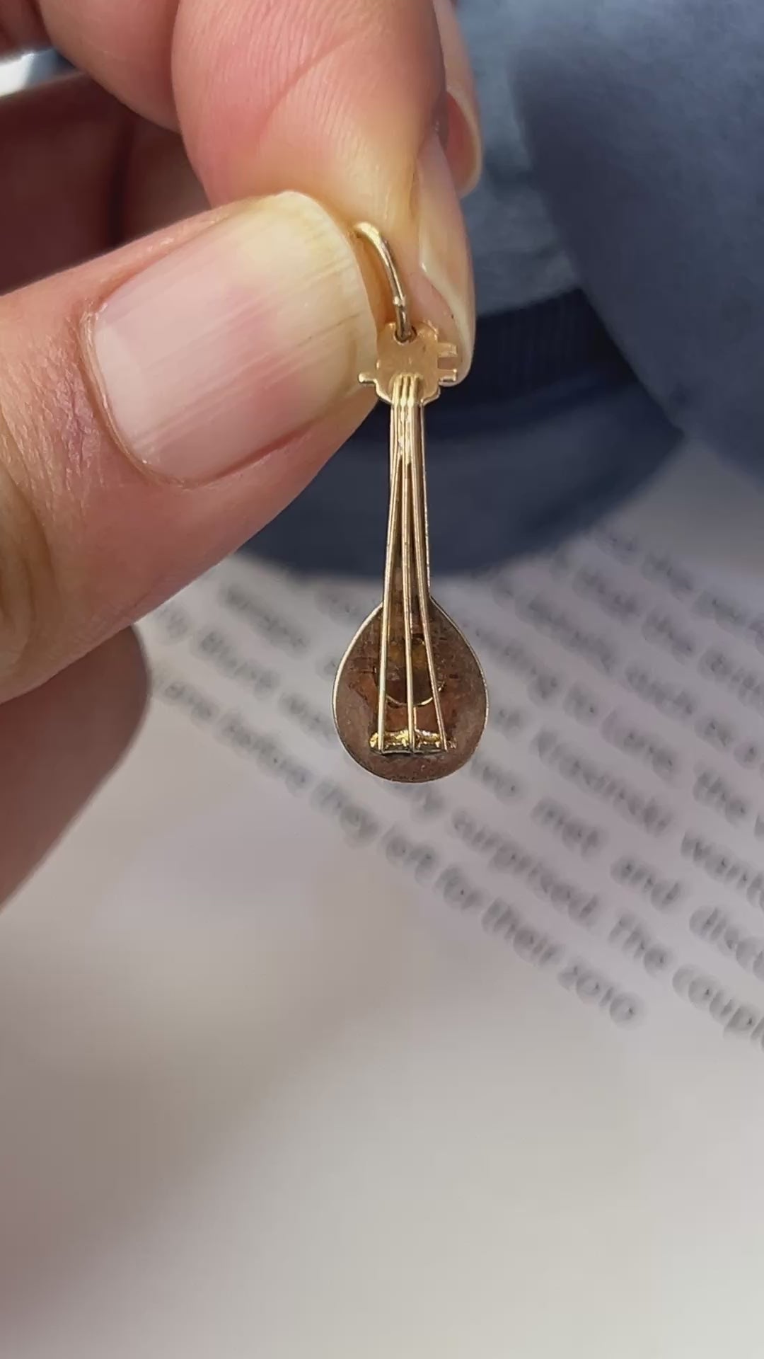 Vintage 14K Yellow  Mandolin Charm Pendant