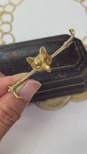 Load and play video in Gallery viewer, Vintage 14K Yellow Gold Fox Head &amp; Whip Bar Pin
