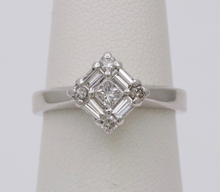 Load image into Gallery viewer, Vintage 14K White Gold Diamond Engagement ring , Anniversary Ring.
