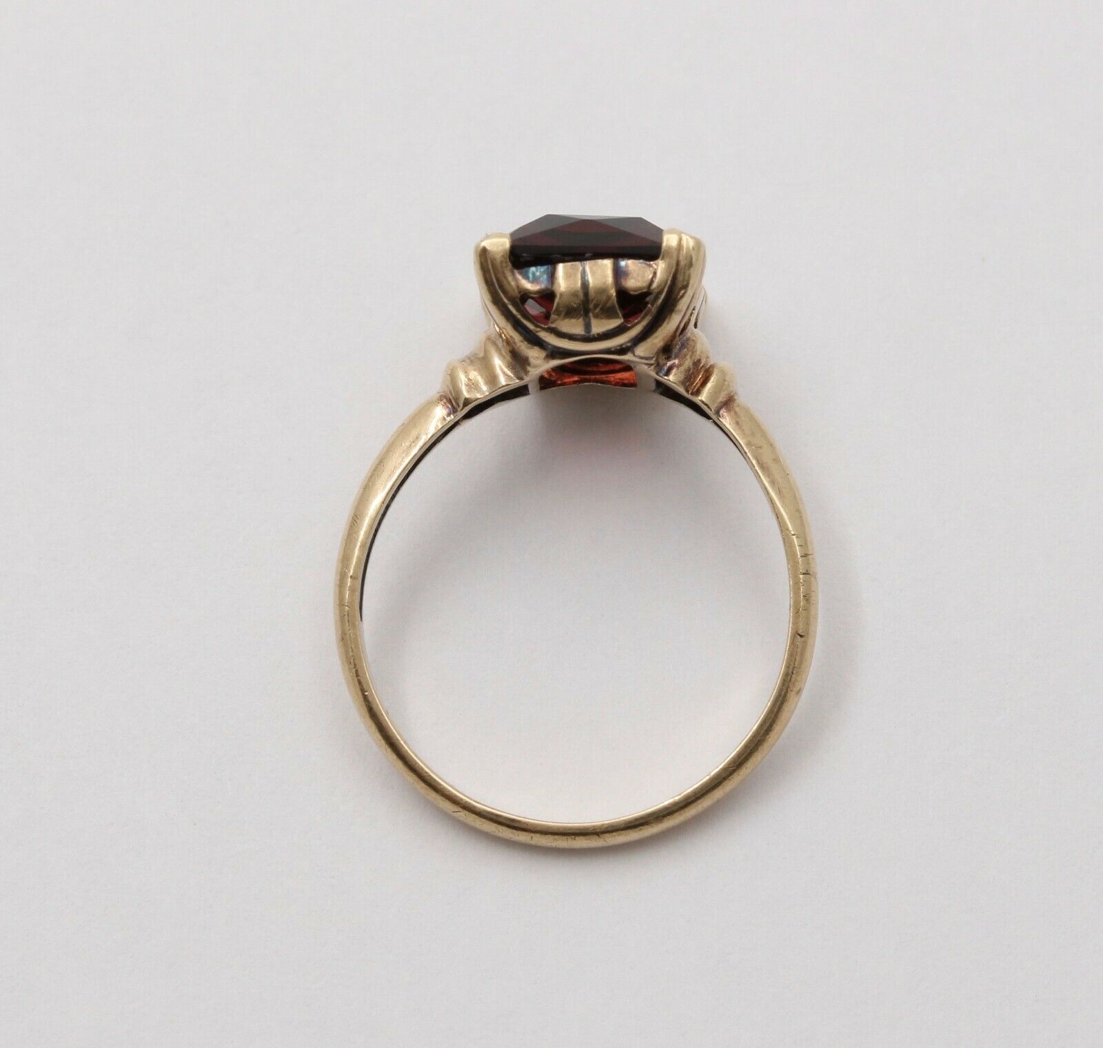 Vintage 10K Yellow Gold Rubellite Tourmaline Ring, Cocktail Ring.