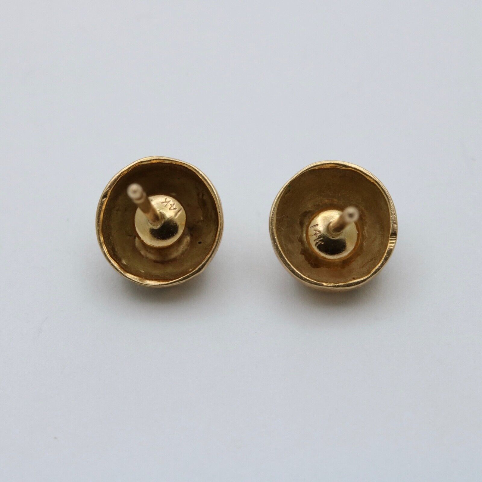 Vintage 14K Turquoise Black Enamel Forget Me Not Studs