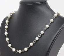 Load image into Gallery viewer, Vintage Pearl Beaded 925 Sterling Silver Necklace
