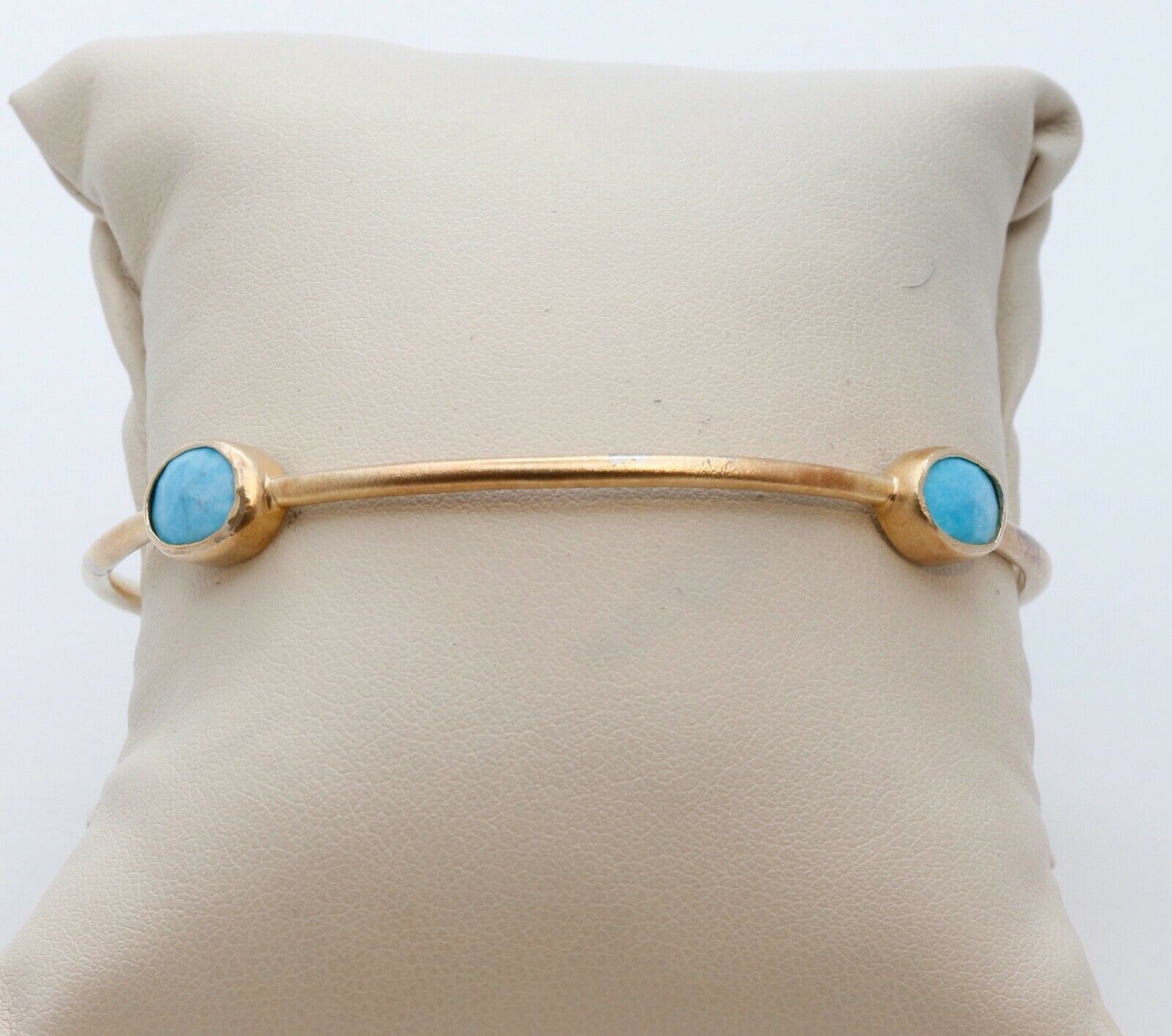Vintage Ladies Turquoise 925 Gold Vermeil Bangle Bracelet