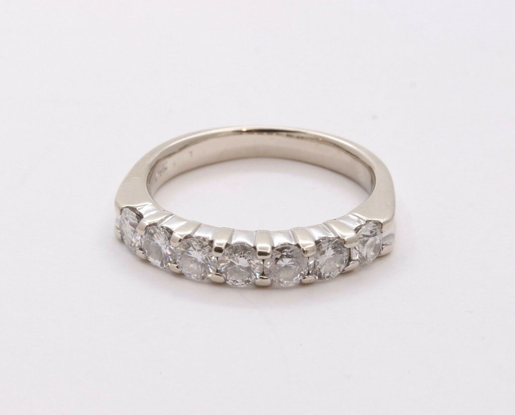 Vintage Ladies Diamonds 14K White Gold Wedding Band Stacking
