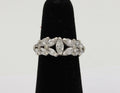 Elegant Vintage Marquise Diamond Platinum Ring Band, Engagement Ring