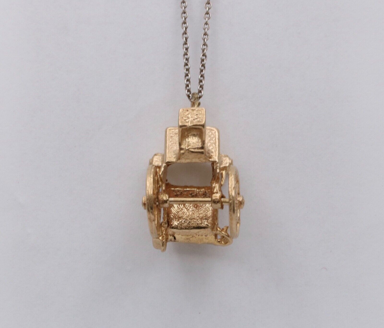 Vintage 9K Yellow Gold Carriage Charm Pendant.