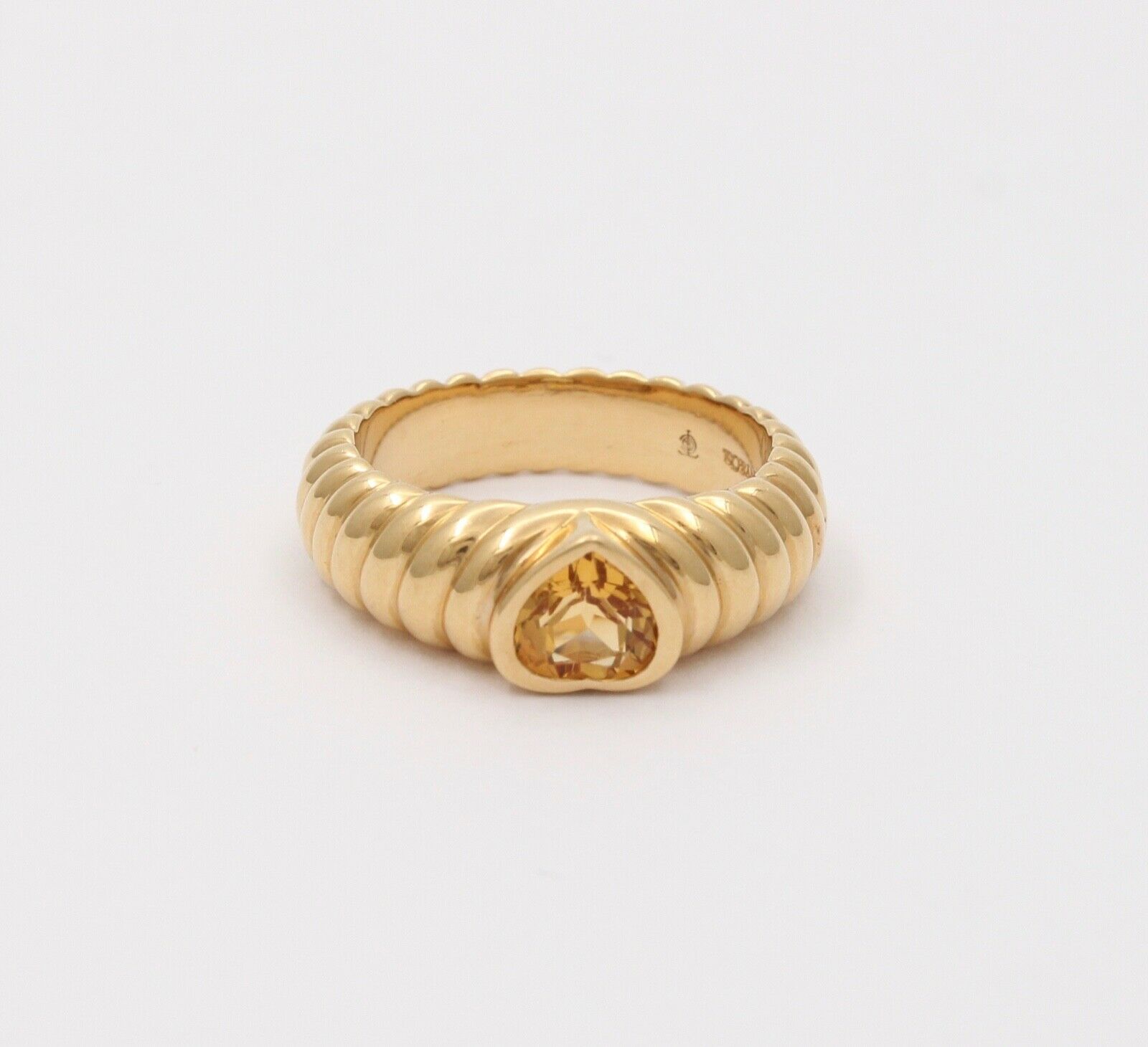 Vintage Tiffany and Co. 18K Citrine Heart Ring