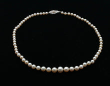 Load image into Gallery viewer, Vintage Classic Pearl 14K White gold Clasp Necklace
