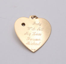 Load image into Gallery viewer, Vintage Heart 14K Yellow Gold CZ Pendant
