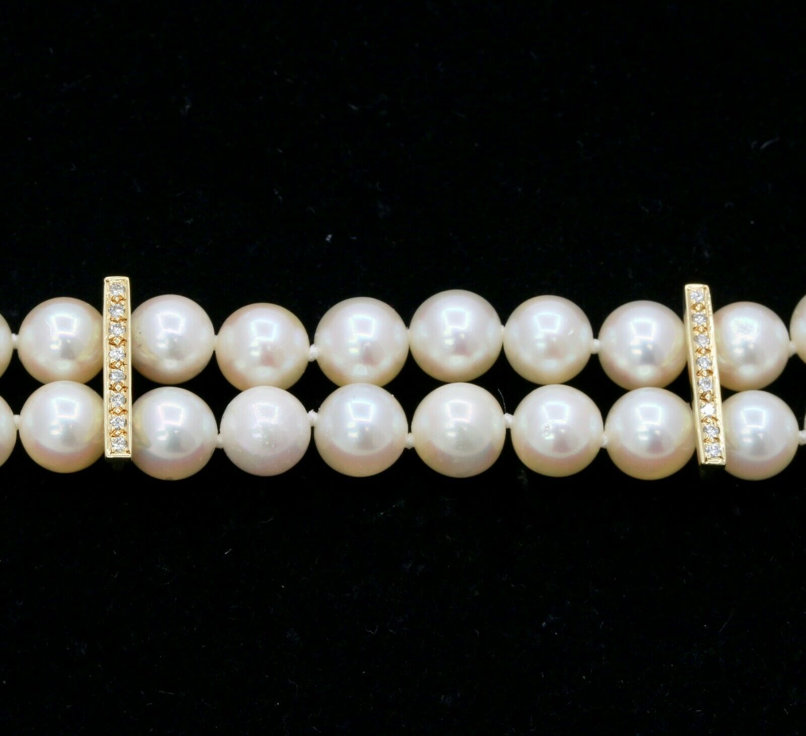 Vintage 18K Yellow Gold Pearl Diamond Bracelet