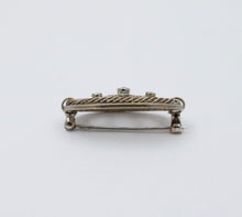 Load image into Gallery viewer, Antique Art Deco Filigree Diamond &amp; Sapphire Brooch, Pin
