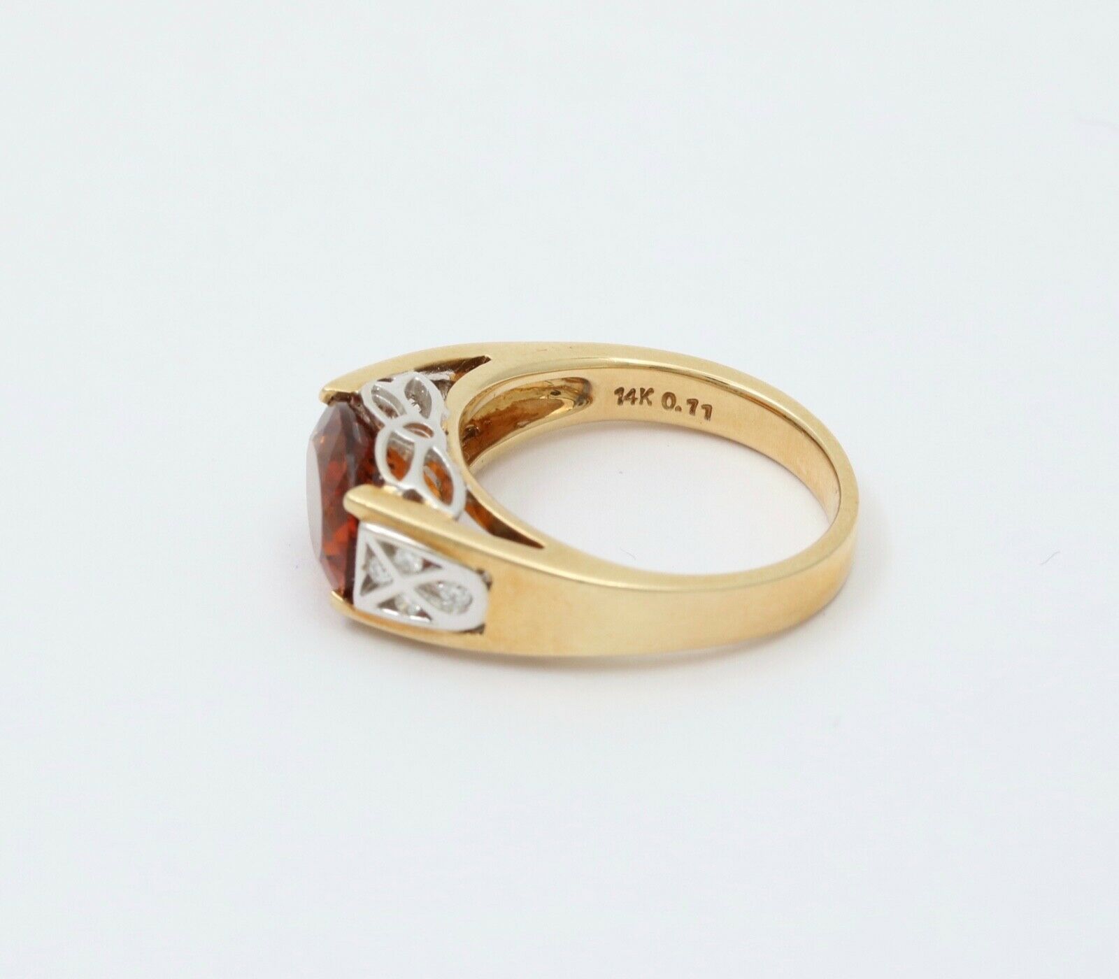 Classic 14K Yellow Gold Madeira Citrine Diamond Ring Engagement Ring