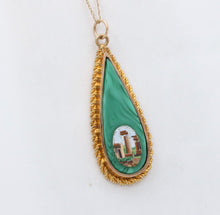 Load image into Gallery viewer, Vintage Micro Mosaic Malachite Pendant
