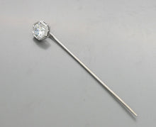 Load image into Gallery viewer, Art Deco 14K White Gold Limestone Stick Pin
