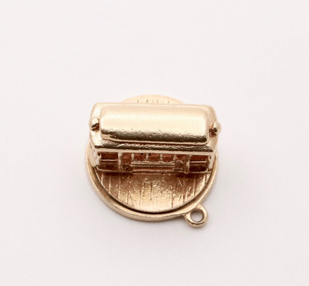 Vintage 14K Yellow Gold Movable Trolley Train Charm