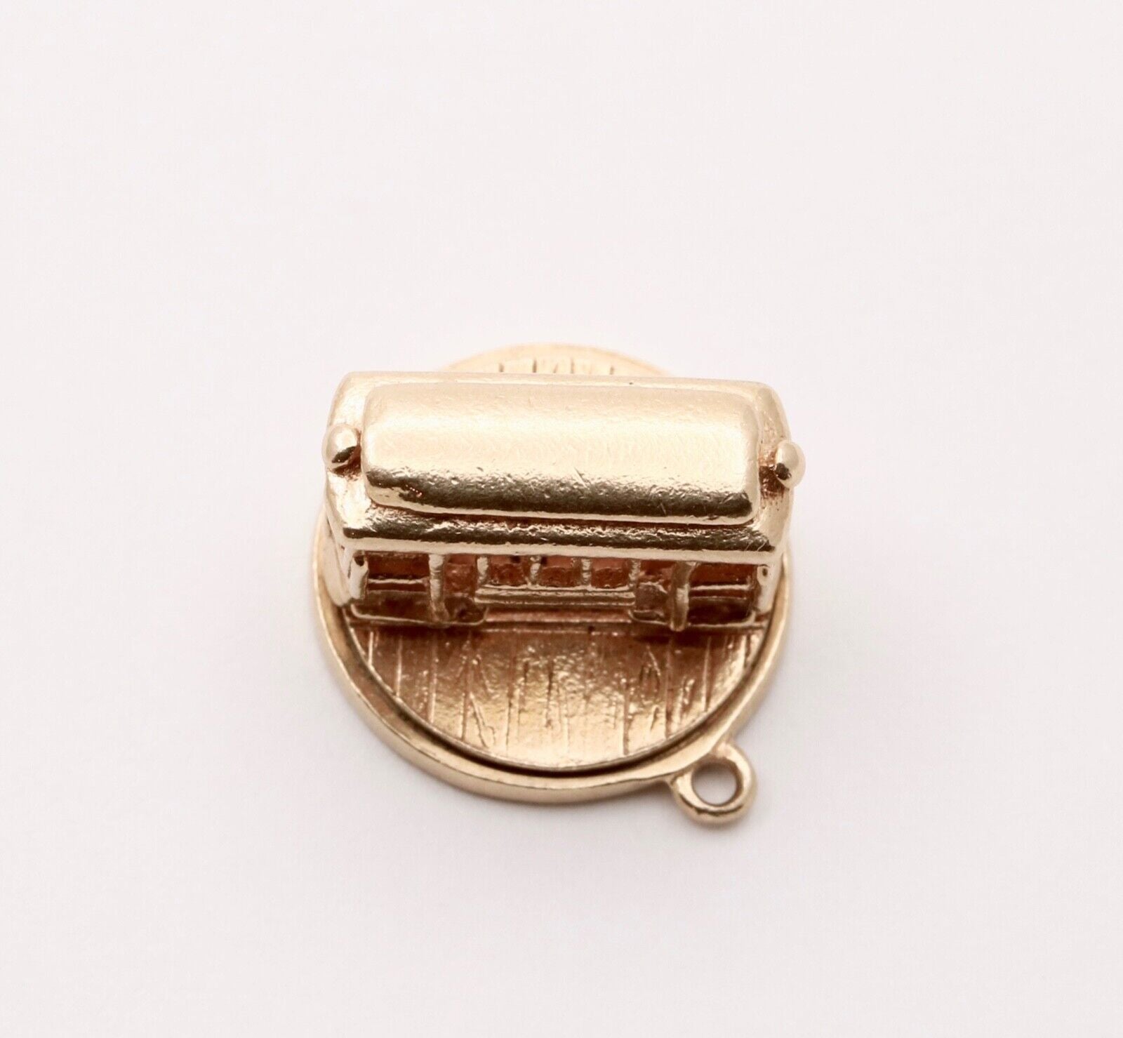 Vintage 14K Yellow Gold Movable Trolley Train Charm