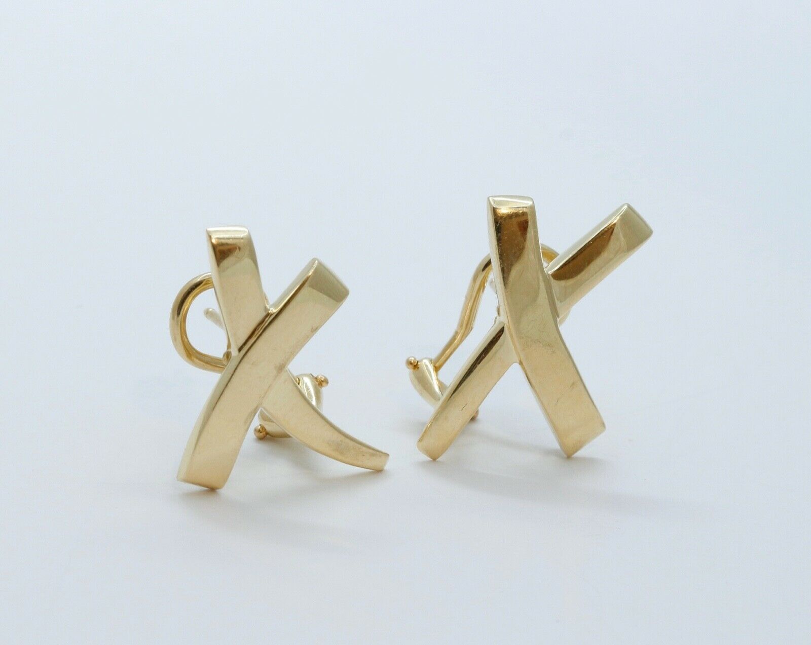 Tiffany and Co Paloma Picasso 18K Yellow Gold Graffiti X Earrings