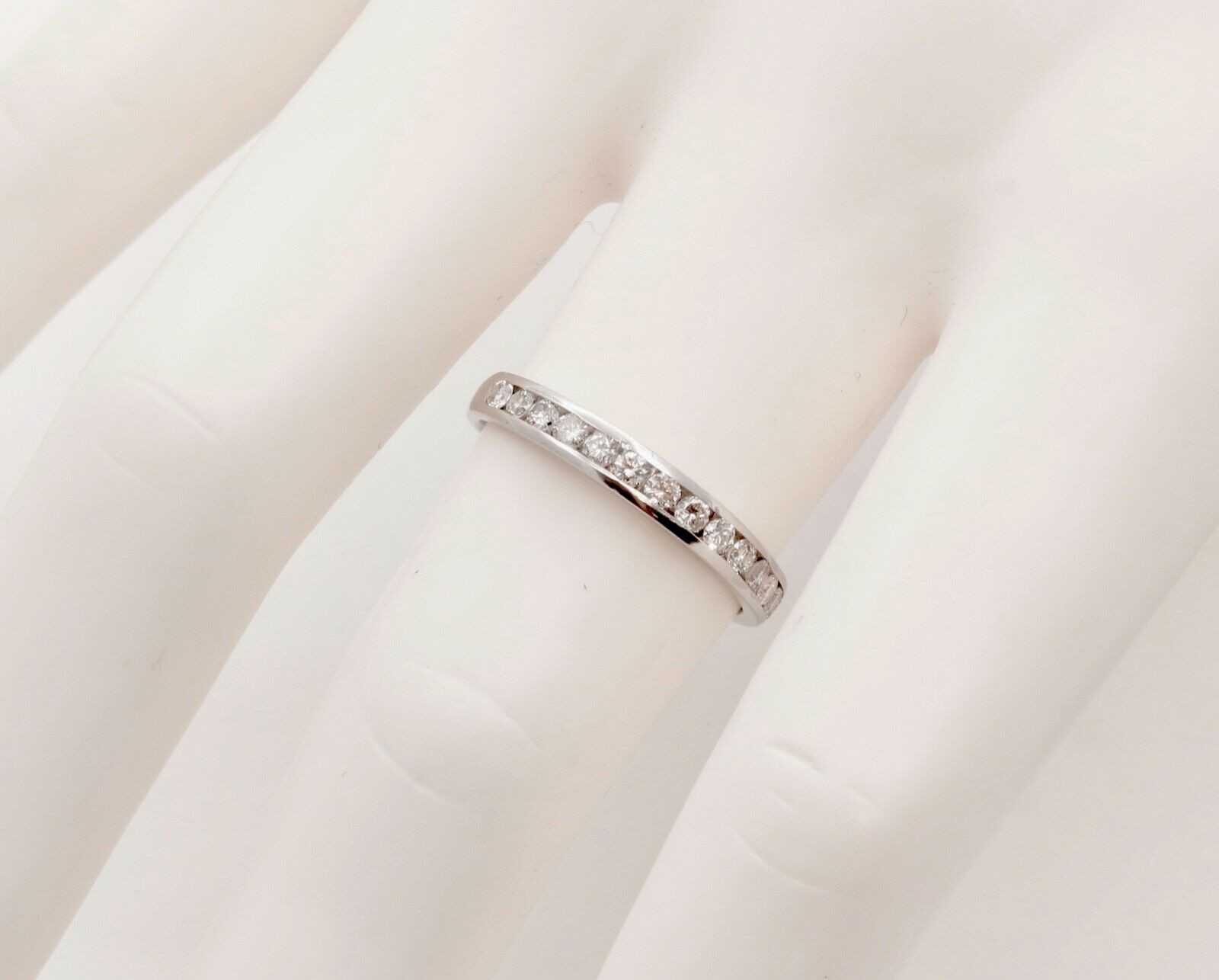 Vintage Ladies Diamonds Platinum Wedding Band Stacking Ring